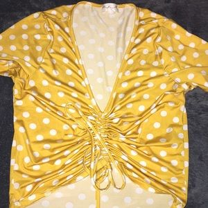 Yellow poka dotted crop top